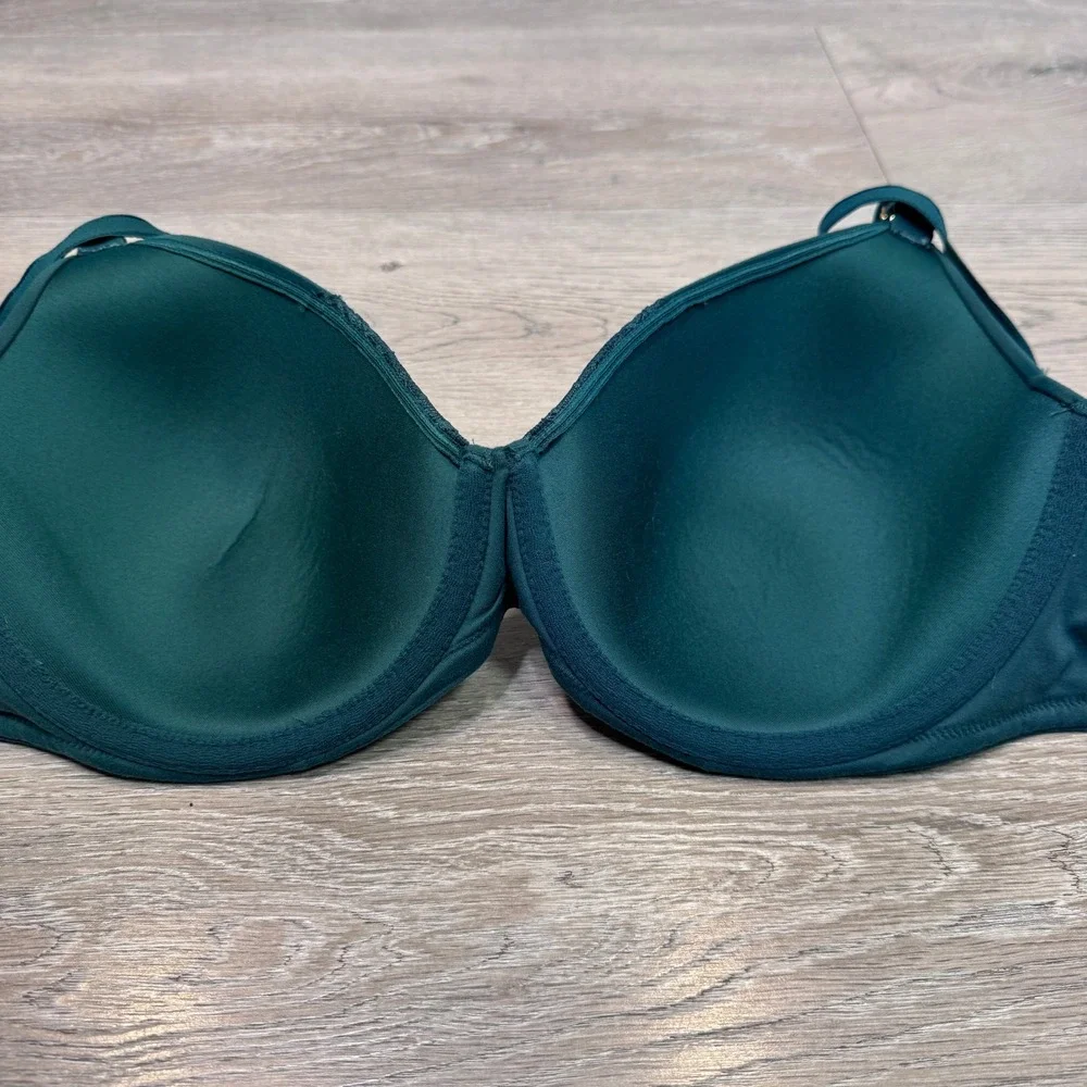Soma Embraceable Perfect Coverage Underwire Bra Dark Teal Green Lace 36DD